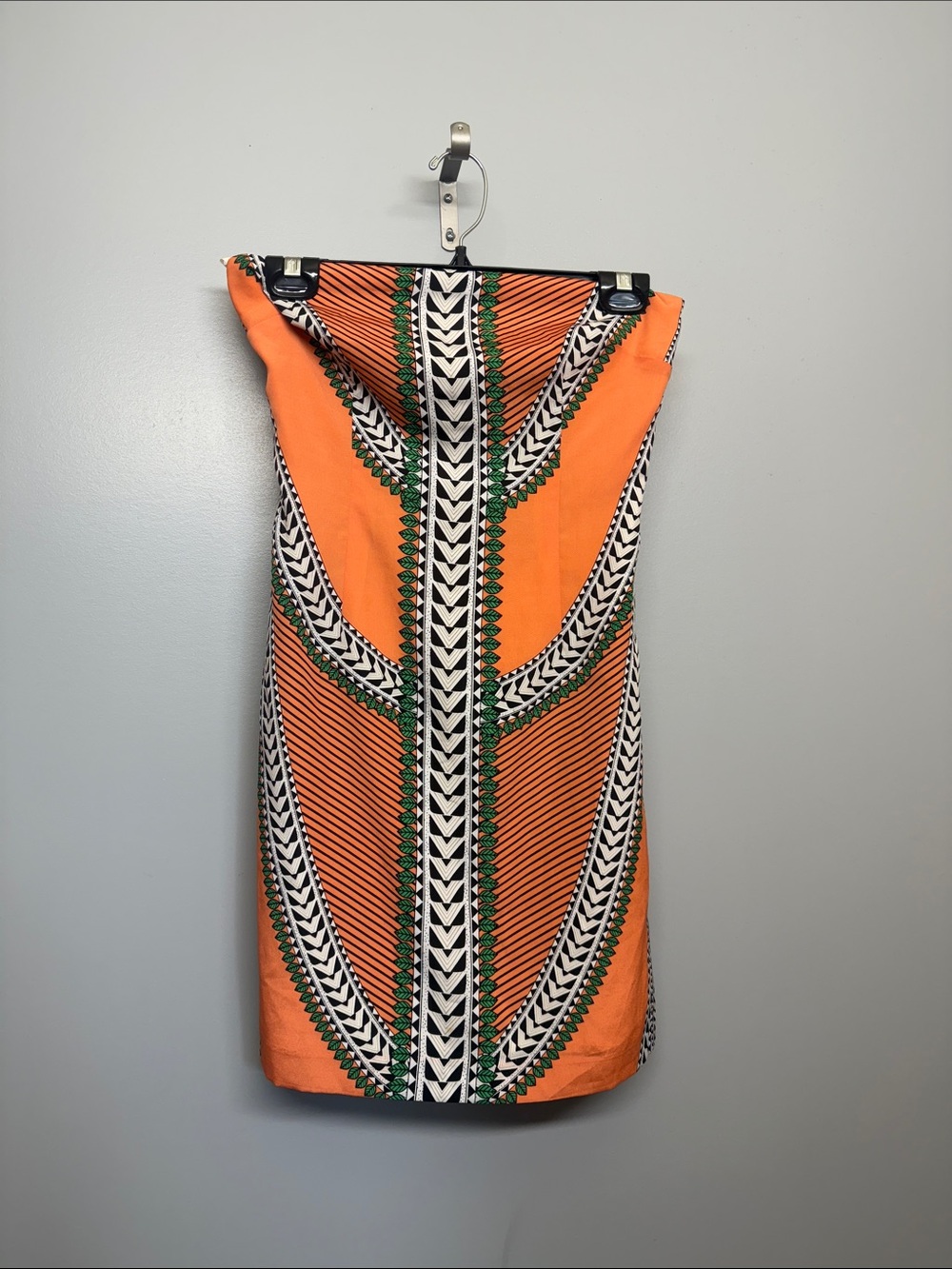 Mara Hoffman Orange Geometric Strapless Open Back Mini Dress